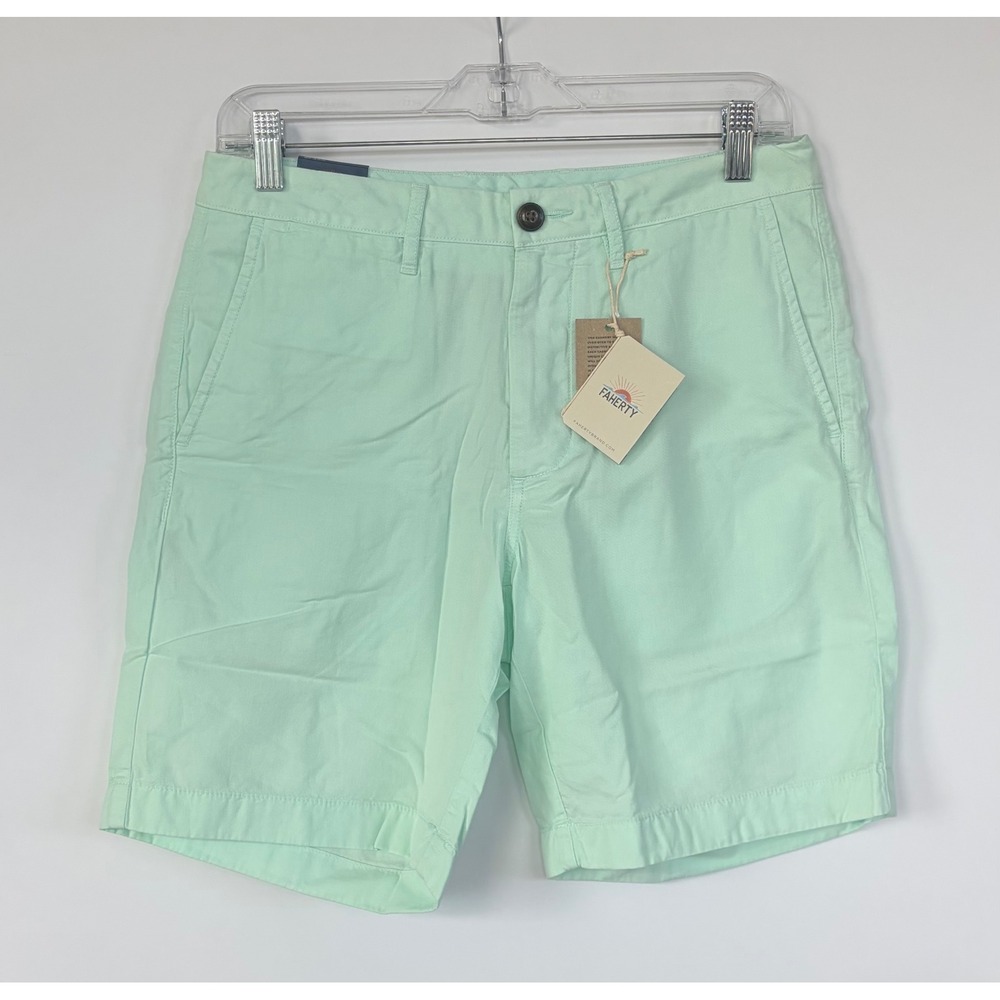 Faherty Resort All Day Harbor Short Mint Green‎ Pima Cotton Tencel Twill New